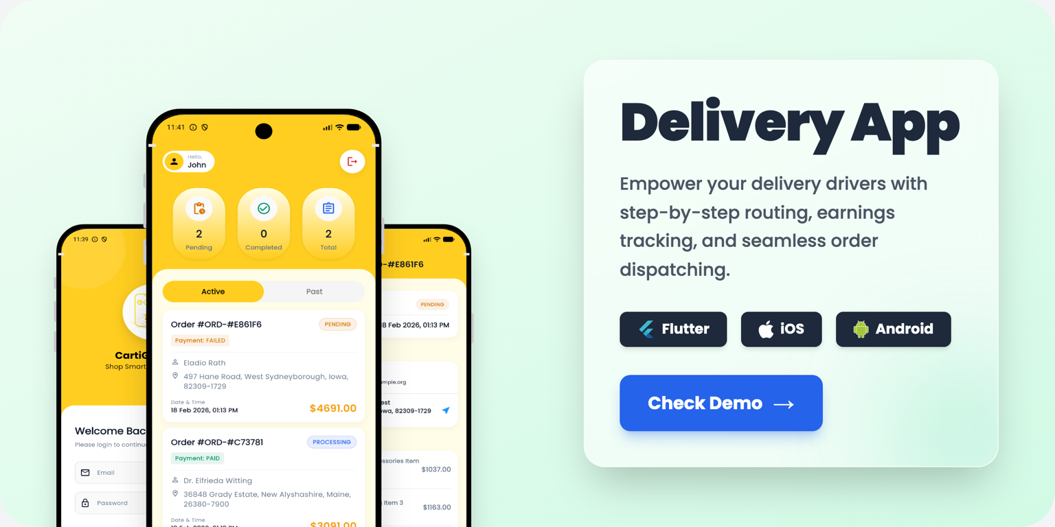 CartiGo – On-Demand Delivery & eCommerce Flutter App | Customer, Store & Rider Apps + Laravel