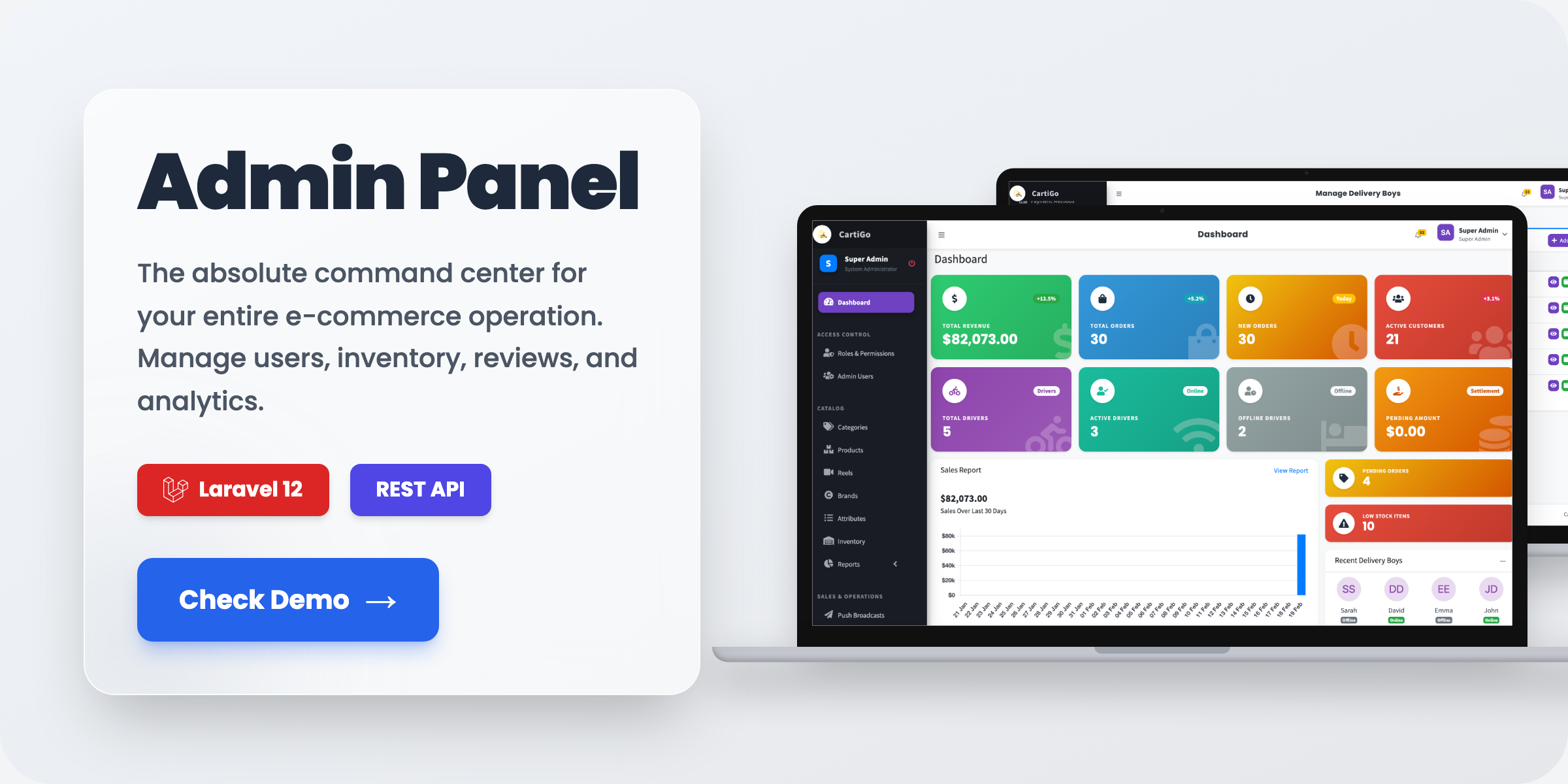 CartiGo – On-Demand Delivery & eCommerce Flutter App | Customer, Store & Rider Apps + Laravel