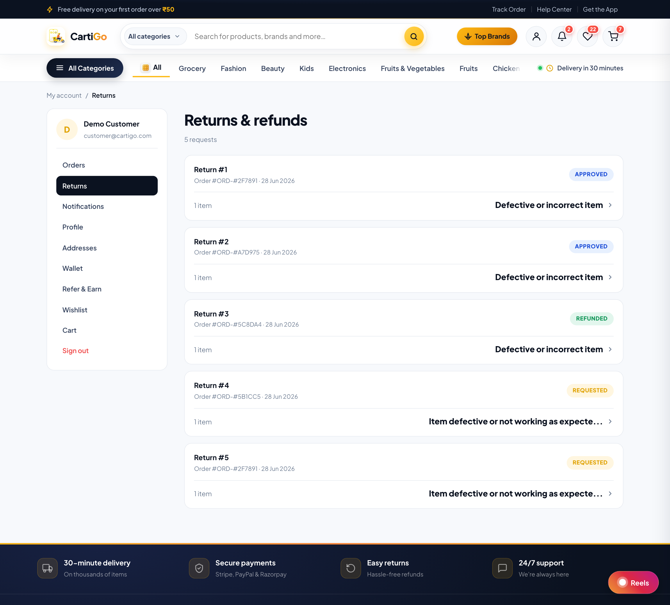 Web Cart & Checkout
