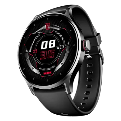 boAt Lunar Vista Smartwatch with Bluetooth Calling (38.6mm HD Display, IP68 Sweat Resistant, Active Black Strap)
