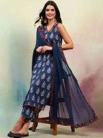 Printed Pure Cotton Kurta Set
