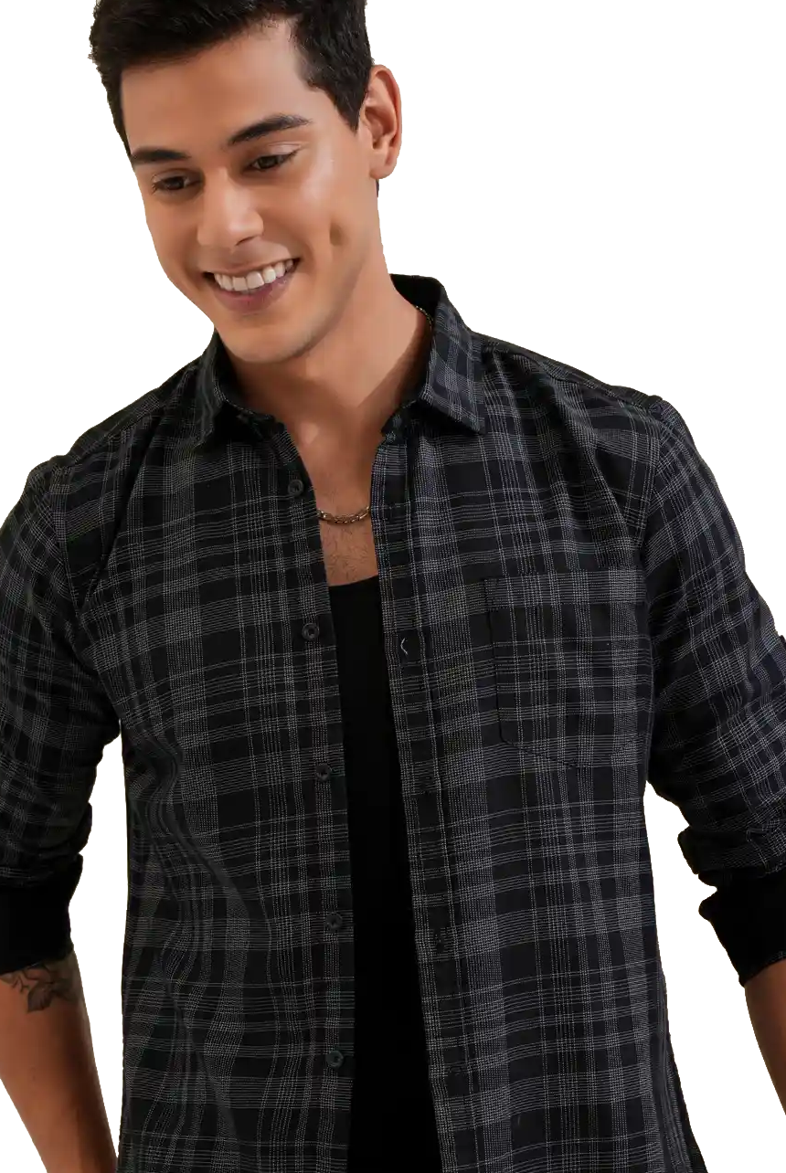 Checked Slim Fit Cotton Shirt