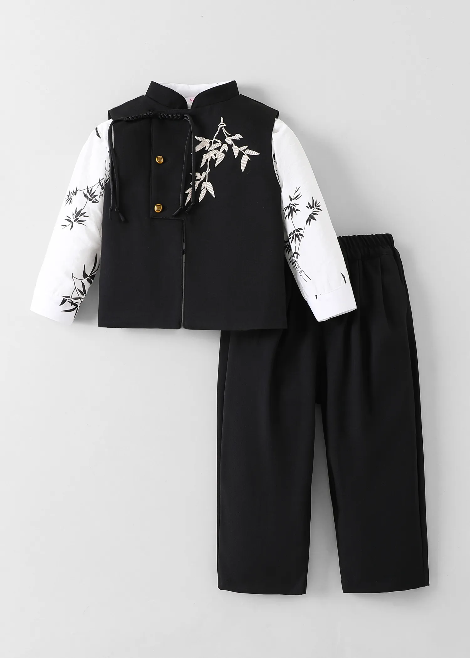 3-Pc Bamboo Embroidery Formal Set