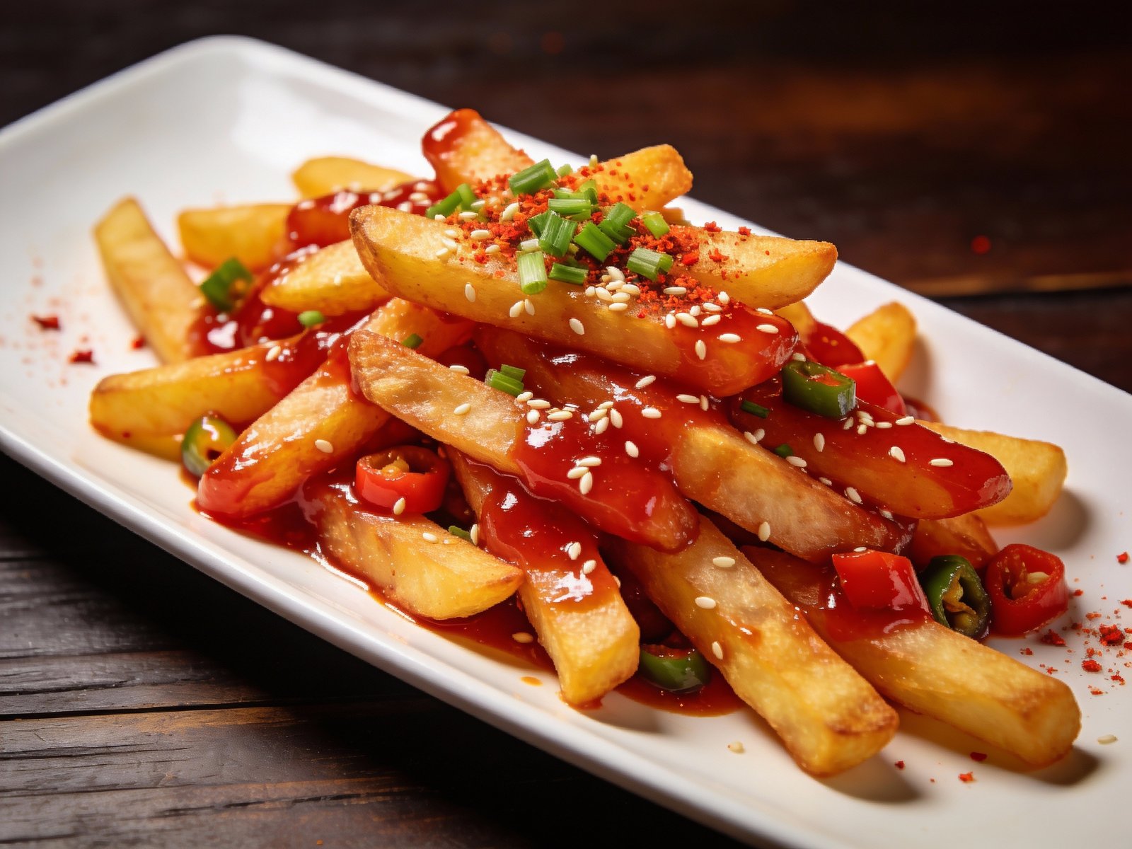 Honey chilli potato