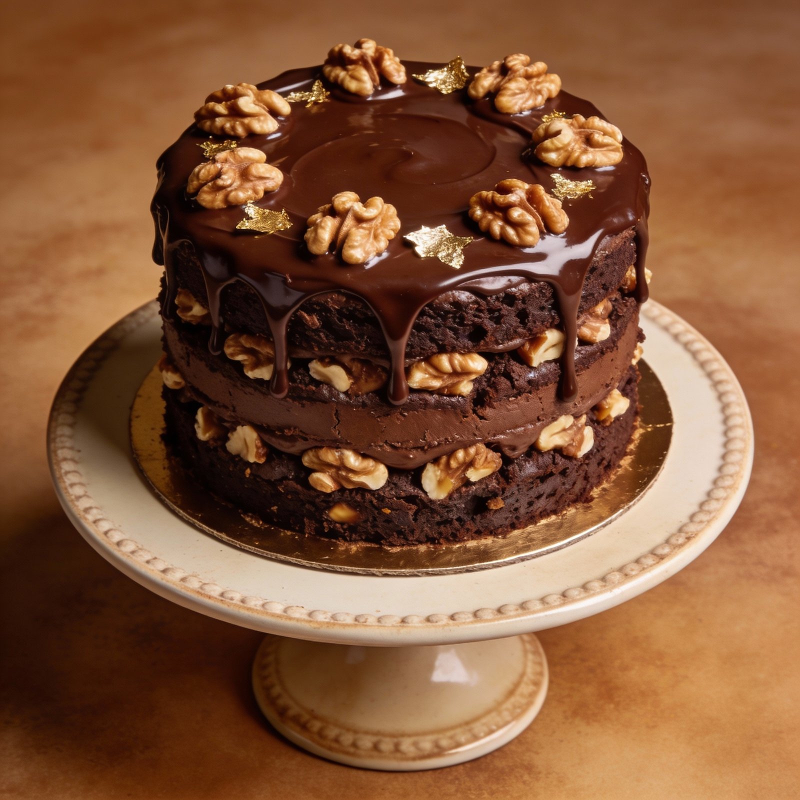 Walnut Brownie Cake