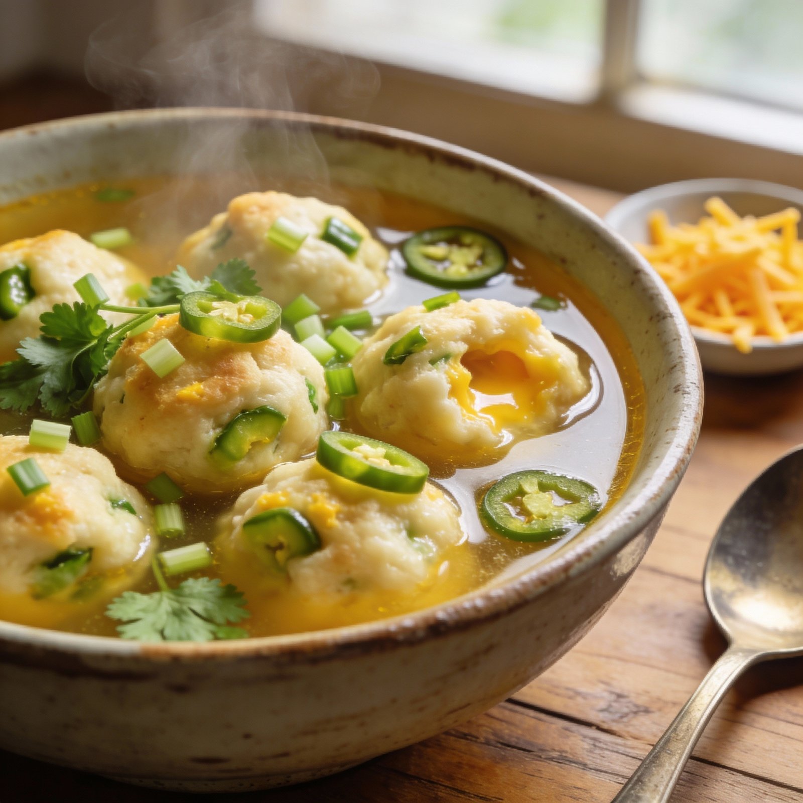 Jalapeno Cheese Dumpling Soup