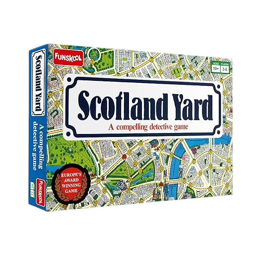 Funskool Games, Scotland Yard, A Compelling Detective and Strategy, Animal Board Game for Kids & Family, 2-3 Players, Ages 10 and Above, Multicolour