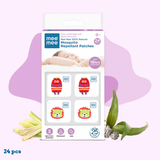 Mee Mee 100% Natural Mosquito Repellant Patches with 16 Hour Protection , Waterproof (24 Pieces)