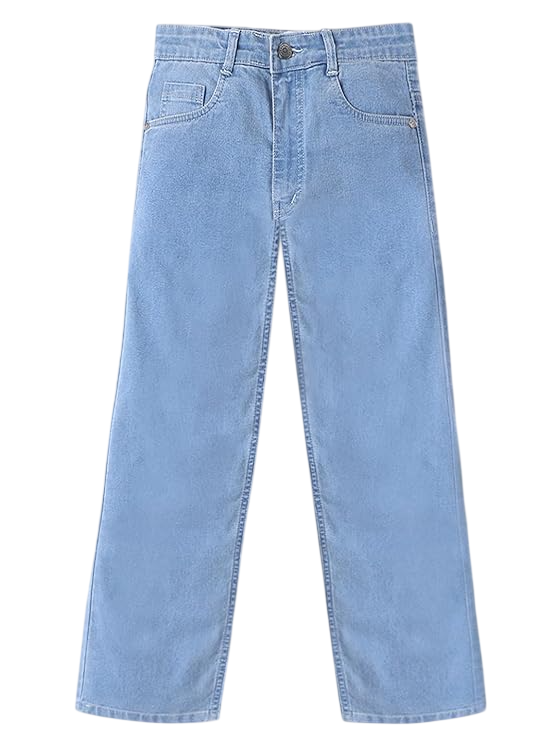 Medium Blue Solid Boys Regular Fit Jeans